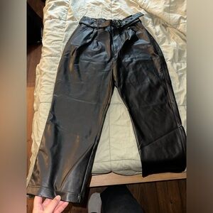 Abercrombie Faux Leather Pants with Belt – Size L